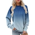 thumbnail image 1 of VBVC No Boundarie Women's Long Sleeve Tops,Womens Casual Crewneck Sweatshirt,Loose Gradient Colored Pullover For Women,Navy,Size L, 1 of 6