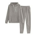 thumbnail image 1 of VBVC No Boundarie Women's Plus Y2k Hoodies,Ladeis 2 Piece Pullover and Sweatpants Set With Pockets,Warm Butt Lift Outfit For Women,Gray,Size M, 1 of 7
