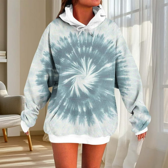 VBVC No Boundaries Women's Winter Classic Tops,Tie Dye Hoodie Coats For Women and Men,Wearable Blanket Hoodie for Adult,Gray,Size L