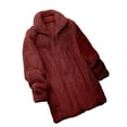 thumbnail image 1 of VBVC No Boundarie Women's Winter Fuzzy Fleece Jacket,Zip Up Lapel Collar Shackets For Women,Ladies Mid-Length Outerwear with Pockets,Wine,Size S, 1 of 6