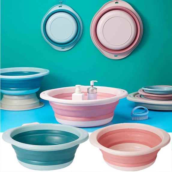 VBVC Plastic Basin, Travel Folding Basin, Household Portable Washbasin, Laundry Basin
