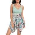 thumbnail image 1 of VBVC Plus Size Two Piece Swim Dress with Boyshorts for Women Mesh Skirt Quick Drying Bathing Suits, 1 of 6