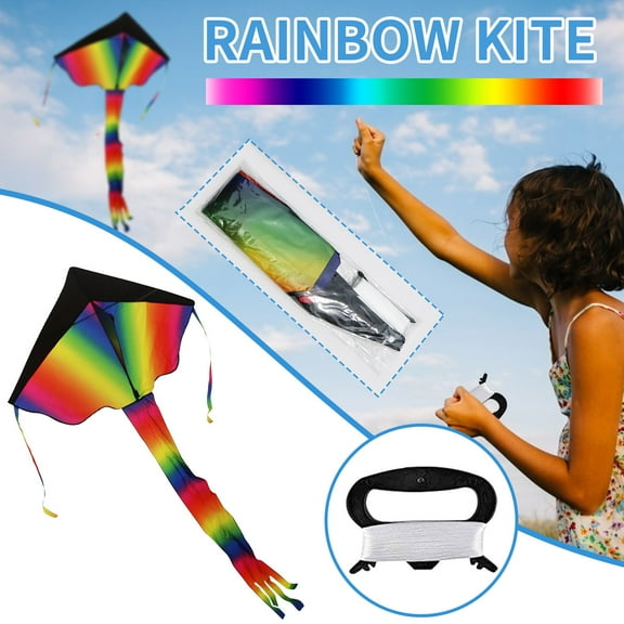 VBVC Rainbow Kite Easy To Fly Huge Kites for Kids and Adults with 328 Ft Kite String
