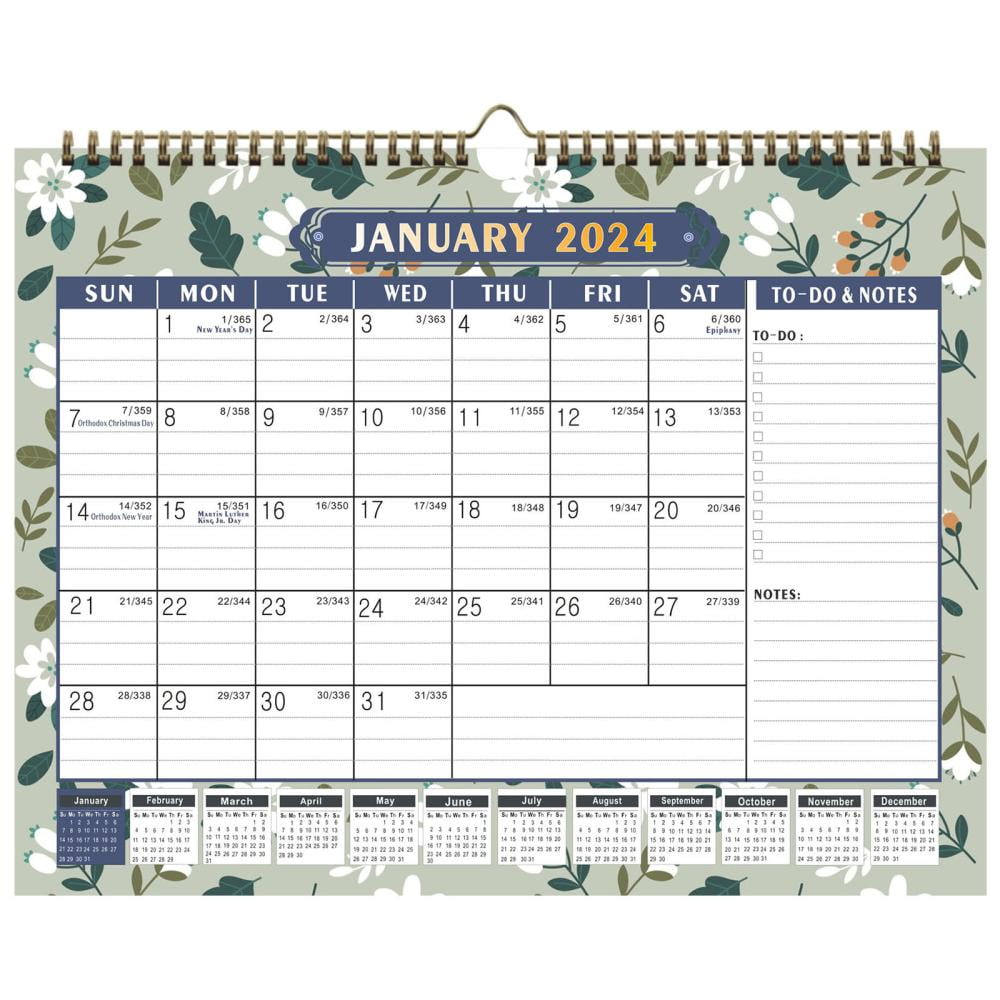 VBVC Strong TwinWire Binding Large Daily Blocks 18 Month Wall Calendar