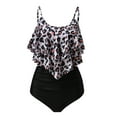 thumbnail image 1 of VBVC Swimsuits for Women Two Piece Bathing Suits Ruffled Flounce Top High Waisted Bikini Set, 1 of 5