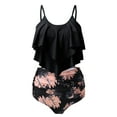 thumbnail image 1 of VBVC Swimsuits for Women Two Piece Bathing Suits Ruffled Flounce Top High Waisted Bikini Set, 1 of 5
