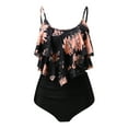 thumbnail image 1 of VBVC Swimsuits for Women Two Piece Bathing Suits Ruffled Flounce Top High Waisted Bikini Set, 1 of 5