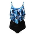 thumbnail image 1 of VBVC Swimsuits for Women Two Piece Bathing Suits Ruffled Flounce Top High Waisted Bikini Set, 1 of 5
