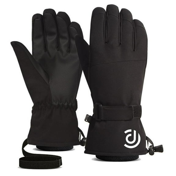 VBVC Unisex Waterproof Ski Gloves,Cold-Proof Snowflake Gloves for Men and Women,Black,Size Free Size