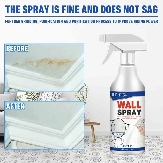 VBVC Versatile Wall Repair Paint Wall Spray Paint Protection Water-Based Paint Graffiti Refurbishment Stain Repair Paint Self-Spray(60Ml)