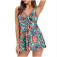 thumbnail image 1 of VBVC Women Tankini Swimsuits Tummy Control Two Piece Bathing Suit Ruffled Flounce Swimwear with Shorts, 1 of 6