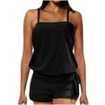 thumbnail image 1 of VBVC Women Vintage Tummy Control Two Piece Tankini Swimsuits Swimdress Push Up Swimwear Bathing Suits, 1 of 6