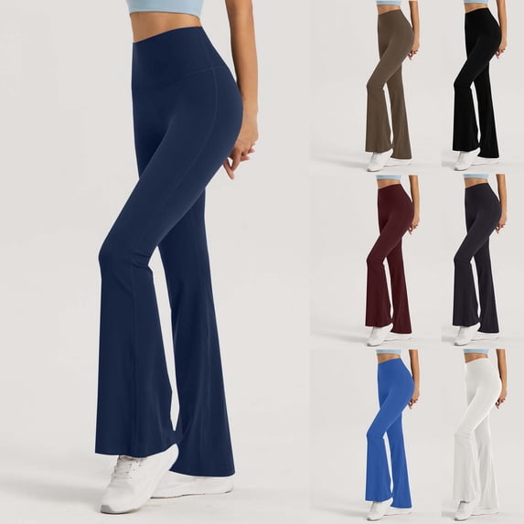 VBVC Women's Butt Lift Flared Yoga Pants,Ladies Slim Stretchy Bootcut Leggings,High Waisted Bell Bottom Pants For Women,Brown,S-XL