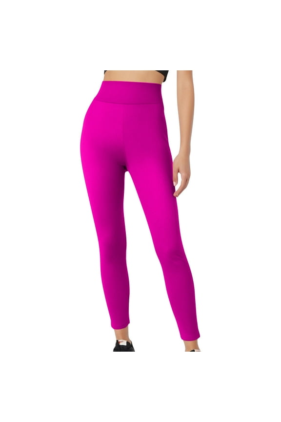 Women's Butt Lift Yoga Pant,Ladies Tummy Control Leggings,Slim Stretchy Trousers For Women,Hot Pink,Size L