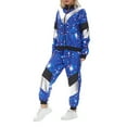 thumbnail image 1 of VBVC Women's Carnival 2 Piece Tracksuit,80s 90s Windbreaker Jacket and Jogger Pants,Colorblock Hip Hop Outfit For Women,Blue,Size S, 1 of 7