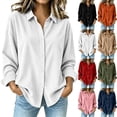 thumbnail image 1 of VBVC Women's Corduroy Button Down Shirt , Ladies' Long Sleeve Collared Blouse , Fall Winter Work Tops For Women, S-2XL, 1 of 7