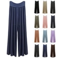 thumbnail image 1 of VBVC Women's Drawstring Wide Leg Palazzo Pants,Stretchy Flowy Trousers For Women,Ladies Lightweight Soft Breathable Lounge Pants,Khaki,M-5XL, 1 of 6