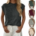 thumbnail image 1 of VBVC Women's Floral Knit Sweater Tops,Ladies Cap Sleeve Pullover,Breathable Blouses For Women,Gray,S-XL, 1 of 7