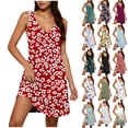 thumbnail image 1 of VBVC Women's Floral Sleeveless Tank Dress,V-Neck Empire Waist Swing Dress For Women,Ladies Casual Loose Fit Summer Dress with Pockets,Multicolor,S-2XL, 1 of 8