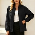 thumbnail image 1 of VBVC Women's Full Zip Windbreaker Jacket , Collared Athletic Track Coat For Women , Ladies' Lightweight Outdoor Outerwear with Pockets, Black , S-2XL, 1 of 8