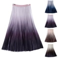 thumbnail image 1 of VBVC Women's Gradient Pleated Maxi Skirt,Ladies Lightweight Long Skirt,Summer Dressy Work Skirt For Women,Coffee,Free Size, 1 of 5