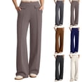 thumbnail image 1 of VBVC Women's High Waist Pleated Front Dress Pants, Straight Leg Work Trousers For Women, Ladies' Casual Office Slacks with Pockets,Gray,S-2XL, 1 of 9
