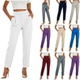 thumbnail image 1 of VBVC Women's High Waisted Pleated Dress Pants , Straight Leg Work Trousers For Women , Ladies' Office Ankle Pants with Pockets, Black , S-2XL, 1 of 8