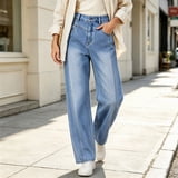 Jean Leg Sticker VBVC Women's High Waisted Straight Leg Jeans with Pockets , Baggy ...