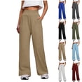 thumbnail image 1 of VBVC Women's High Waisted Straight Leg Yoga Pants,Tummy Control Dressy Trousers For Women,Ladies Stretchy Work Sweatpants with Pockets,Gray,S-2XL, 1 of 6