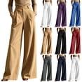 thumbnail image 1 of VBVC Women's High Waisted Wide Leg Dress Pants , Pleated Work Slacks For Women , Ladies' Business Casual Trousers with Pockets,Blue,S-2XL, 1 of 7