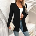 thumbnail image 1 of VBVC Women's Lightweight Open Front Cardigan, Casual Fall Winter Cover Up For Women, Ladies' Drapey Soft Long Sleeve Top With Pockets, Black , S-2XL, 1 of 7