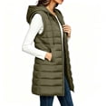 thumbnail image 1 of VBVC Women's Long Puffer Vest with Pockets , Quilted Hooded Sleeveless Jacket For Women, S-3XL, 1 of 7