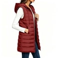 thumbnail image 1 of VBVC Women's Long Puffer Vest with Pockets , Quilted Hooded Sleeveless Jacket For Women, S-3XL, 1 of 7