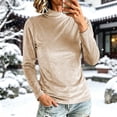 thumbnail image 1 of VBVC Women's Mock Neck Velvet Long Sleeve Pullover , Ladies' Slim Fit Stretch Top , Fall Winter Casual Layering Shirts For Women, S-2XL, 1 of 9