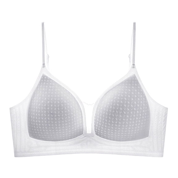 VBVC Women's Padded Push Up Bra,Ladies Lightly Sheer Mesh Bralette,Everyday Comfortable Lingerie For Women,White,Size L