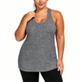 thumbnail image 1 of VBVC Women's Plus Racerback Workout Tank Top , Ladies' Crew Neck Loose Fit Athletic Shirt , Summer Gym Yoga Running Tops For Women,Gray,XL-5XL, 1 of 9