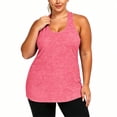 thumbnail image 1 of VBVC Women's Plus Racerback Workout Tank Top , Ladies' Crew Neck Loose Fit Athletic Shirt , Summer Gym Yoga Running Tops For Women,Pink,XL-5XL, 1 of 9