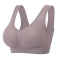 thumbnail image 1 of VBVC Women's Plus Size Seamless Bralette,Ladies Full Coverage Wireless Bra,Pull Up Textured Lingerie For Women,Purple,Size M, 1 of 6