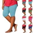 thumbnail image 1 of VBVC Women's Plus Size Stretchy Bermuda Shorts , Side Slit Knee-Length Shorts For Women , Ladies' Summer Slim Butt Lift Leggings,Army Green,L-5XL, 1 of 6