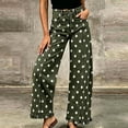 thumbnail image 1 of VBVC Women's Polka Dot Jeans with Pockets , Ruffle Hem Wide Leg Denim Pants For Women, S-L, 1 of 6