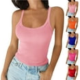 thumbnail image 1 of VBVC Women's Ribbed Crew Neck Tank Top , Ladies' Slim Fit Basic Camisole , Casual Sleeveless Summer Shirt For Women,Pink,XS-2XL, 1 of 7