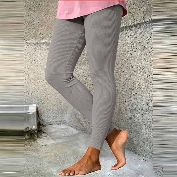 VBVC Women's Ribbed High Waist Leggings , Fall Winter Stretch Yoga Pants , Ladies' Soft Seamless Tights For Women, S-2XL