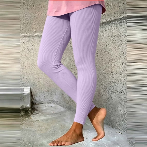 VBVC Women's Ribbed High Waist Leggings , Fall Winter Stretch Yoga Pants , Ladies' Soft Seamless Tights For Women, S-2XL