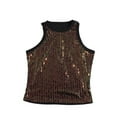 thumbnail image 1 of VBVC Women's Sequin Sleeveless Crop Top,Ladies Breathable Glitter Vest,Slim Party Camisole For Women,Multicolor,Size XL, 1 of 9
