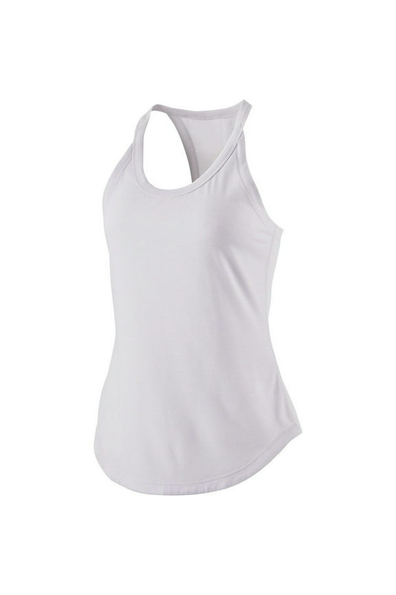 Women's Sleeveless Racerback Tank Top,Ladies Cotton Yoga Exercise Vest,Workout Curved Hem Cami For Women,White,Size S