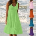 thumbnail image 1 of VBVC Women's Sleeveless Tiered Midi Dress,Ladies Crew Neck Flowy A-Line Sundress,Summer Dressy Dress For Women,Purple,S-5XL, 1 of 9