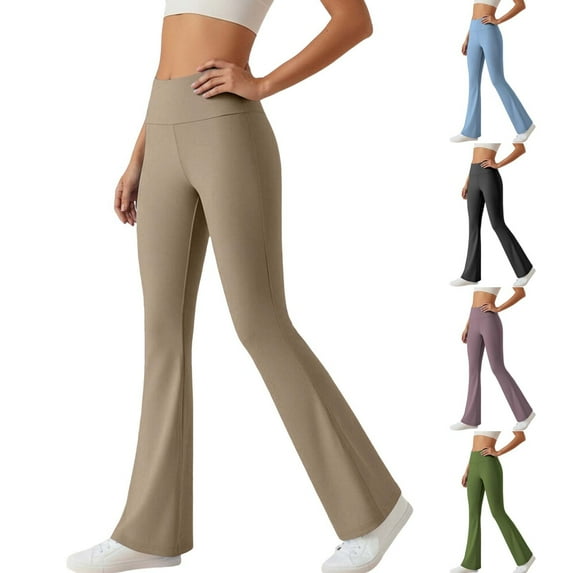 VBVC Women's Slimming Flare Yoga Pants,Business Office Leggings for Women,Ladies Workout Butt Lift Trousers ,Pink,S-2XL