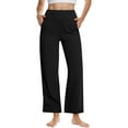 thumbnail image 1 of VBVC Women's Slimming Wide Leg Yoga Pants,High Waisted Trousers For Hiking Workout,Ladies Lightweight Pant with Pockets,Black,Size XXL, 1 of 9