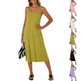 thumbnail image 1 of VBVC Women's Spaghetti Strap Midi Slip Dress,Ladies Sleeveless Straight Fit Tank Dress,Lightweight Summer Bodycon A-Line Sundress For Women,Purple,M-2XL, 1 of 8