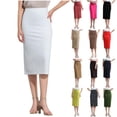 thumbnail image 1 of VBVC Women's Tailored Midi Skirt,Ladies Stretchy Bodycon Pencil Skirt,High Waisted Office Business Skirt For Women,Green,S-3XL, 1 of 4